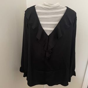 Allegra K Ruffle Neck Blouse